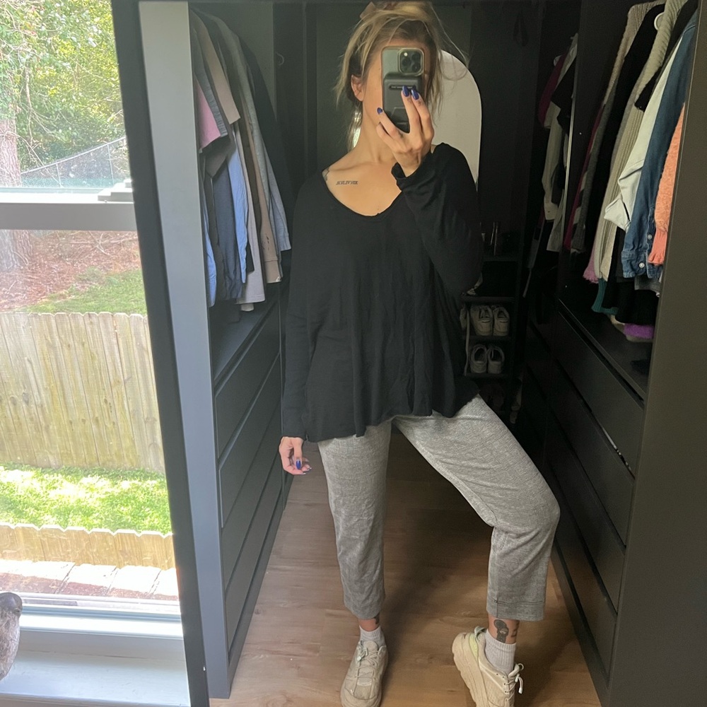 Silence + Noise Black Knit Top